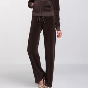 Juicy Couture Brown Velour Track Pants